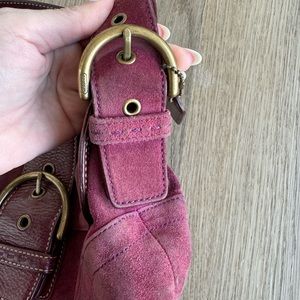 Vintage Purple Suede Coach Baguette Bag